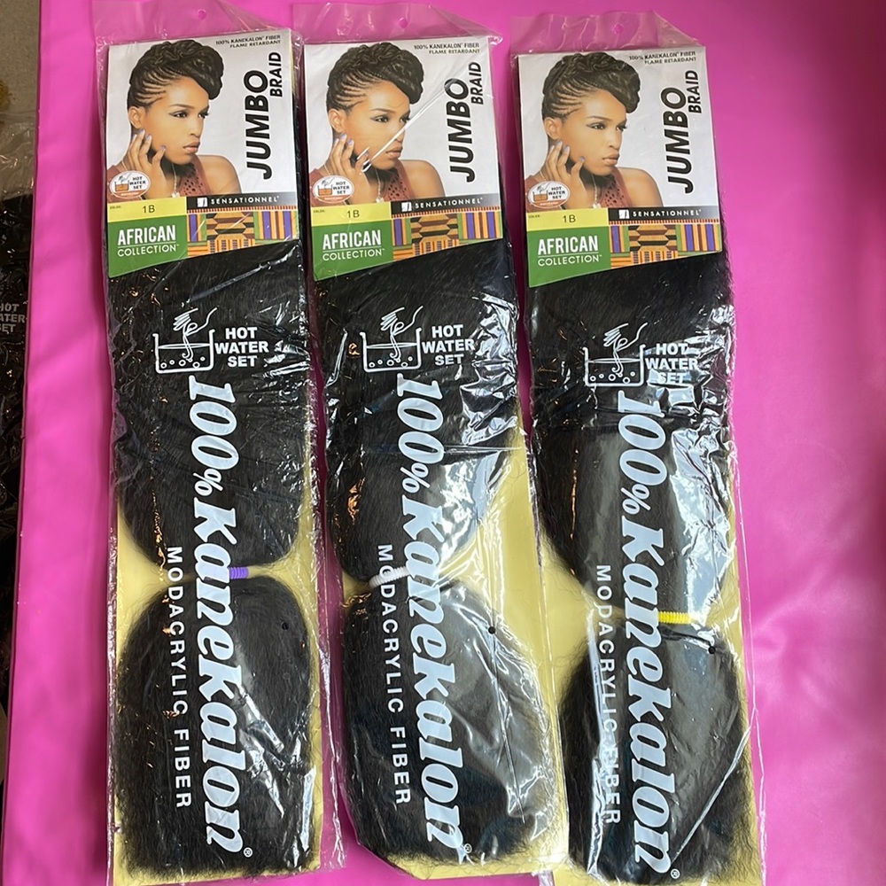 Sensationnel Jumbo Braid Hair Extensions African Collection Color 1B NEW